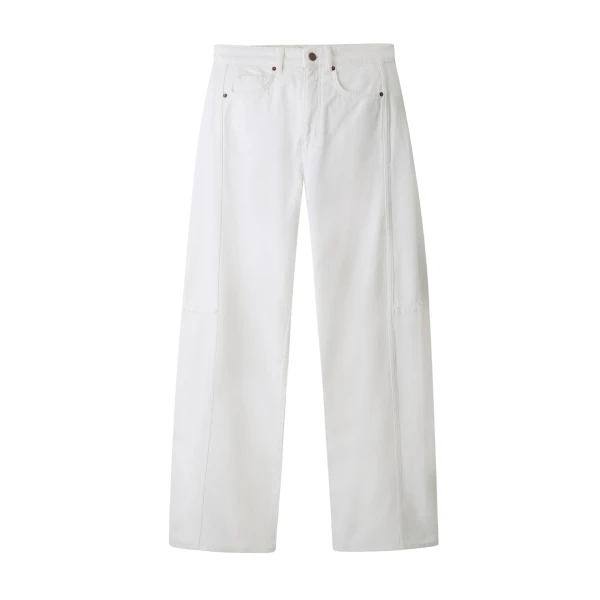 ME+EM ME+EM Exaggerated Taper Jean in Soft White Wash - Pants - Intelligent British Fashion at Coveti