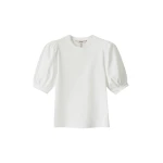 ME+EM ME+EM Feminine Sleeve Tee in Soft White - Tops - Intelligent British Fashion at Coveti