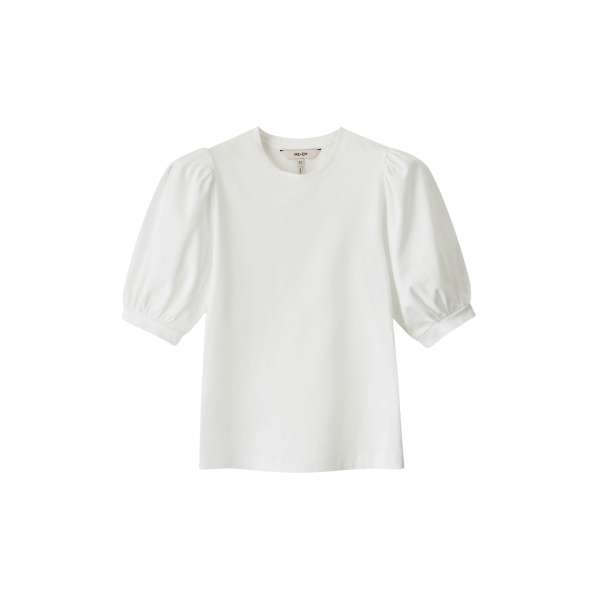 ME+EM ME+EM Feminine Sleeve Tee in Soft White - Tops - Intelligent British Fashion at Coveti