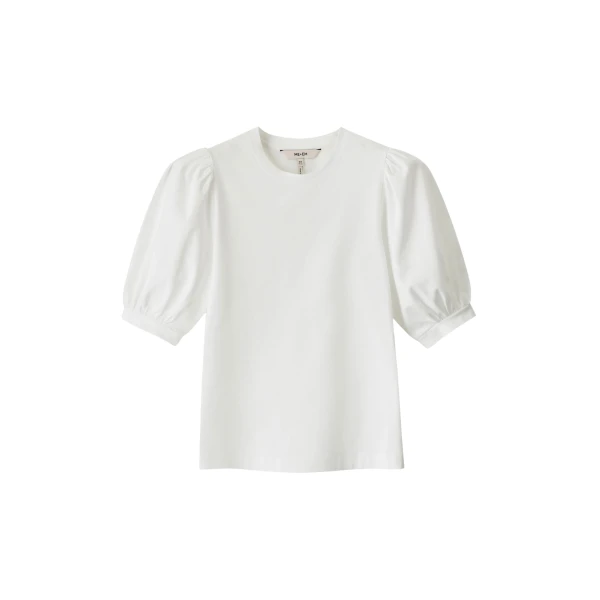 ME+EM ME+EM Feminine Sleeve Tee in Soft White - Tops - Intelligent British Fashion at Coveti