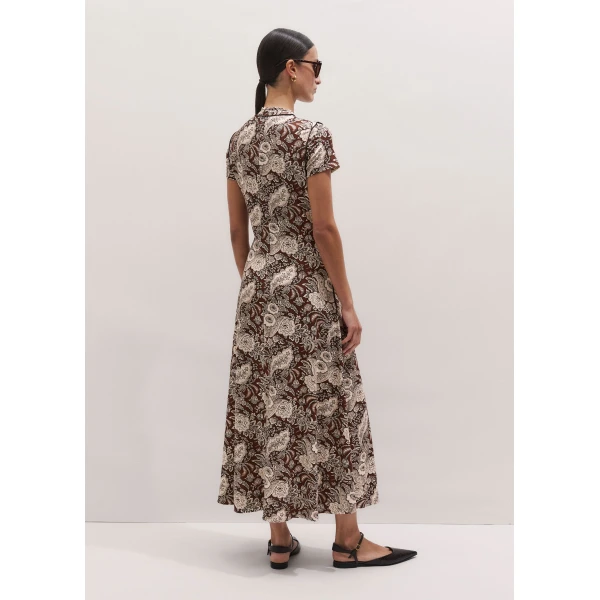 ME+EM ME+EM Fit + Flare Maxi Dress in Brown Multi - Dresses - Intelligent British Fashion at Coveti