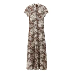 ME+EM ME+EM Fit + Flare Maxi Dress in Brown Multi - Dresses - Intelligent British Fashion at Coveti