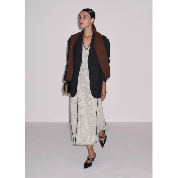 ME+EM ME+EM Fit + Flare Maxi Dress in Cream - Dresses - Intelligent British Fashion at Coveti