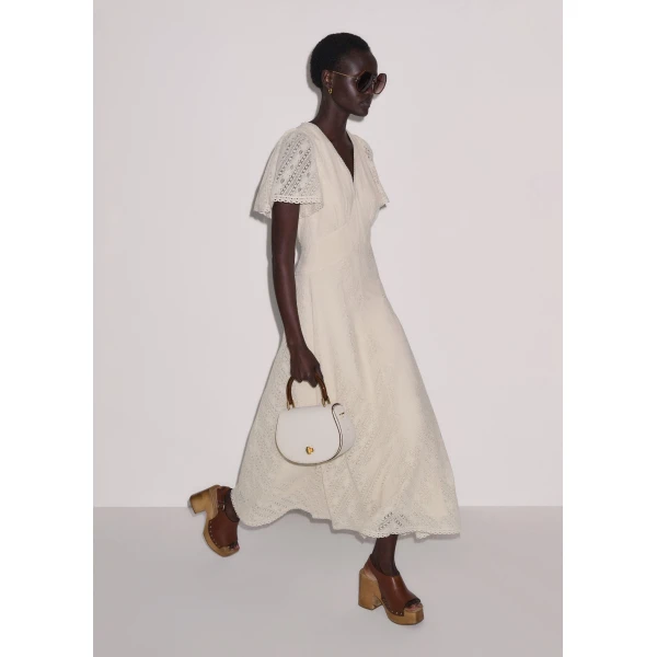 ME+EM ME+EM Fit + Flare Maxi Dress in Ecru - Dresses - Intelligent British Fashion at Coveti