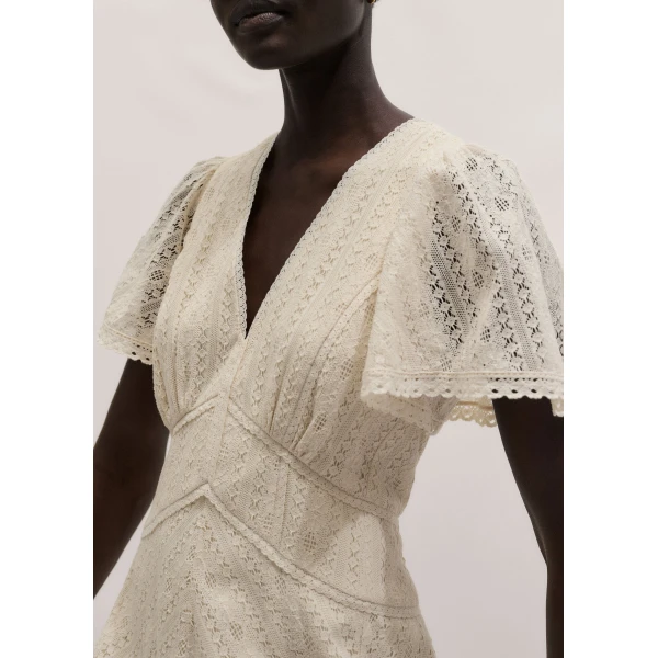 ME+EM ME+EM Fit + Flare Maxi Dress in Ecru - Dresses - Intelligent British Fashion at Coveti