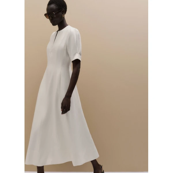 ME+EM ME+EM Fit + Flare Maxi Dress in Light Cream - Dresses - Intelligent British Fashion at Coveti