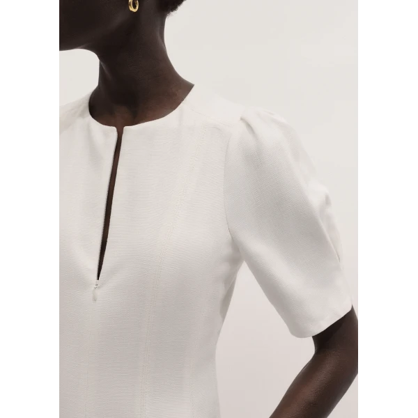 ME+EM ME+EM Fit + Flare Maxi Dress in Light Cream - Dresses - Intelligent British Fashion at Coveti