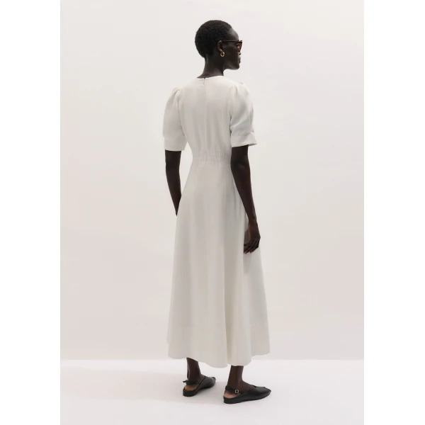 ME+EM ME+EM Fit + Flare Maxi Dress in Light Cream - Dresses - Intelligent British Fashion at Coveti