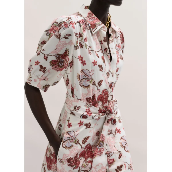 ME+EM ME+EM Fit + Flare Maxi Dress in Light Cream/Multi - Dresses - Intelligent British Fashion at Coveti
