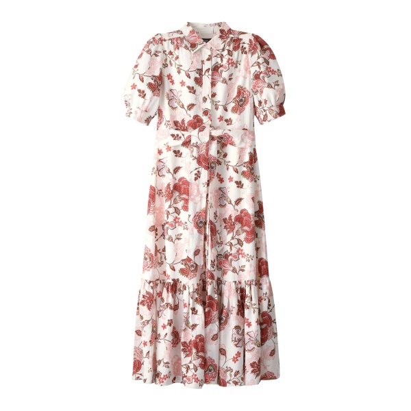 ME+EM ME+EM Fit + Flare Maxi Dress in Light Cream/Multi - Dresses - Intelligent British Fashion at Coveti