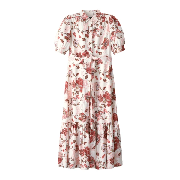 ME+EM ME+EM Fit + Flare Maxi Dress in Light Cream/Multi - Dresses - Intelligent British Fashion at Coveti