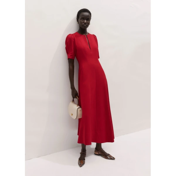 ME+EM ME+EM Fit + Flare Maxi Dress in Ruby Red - Dresses - Intelligent British Fashion at Coveti