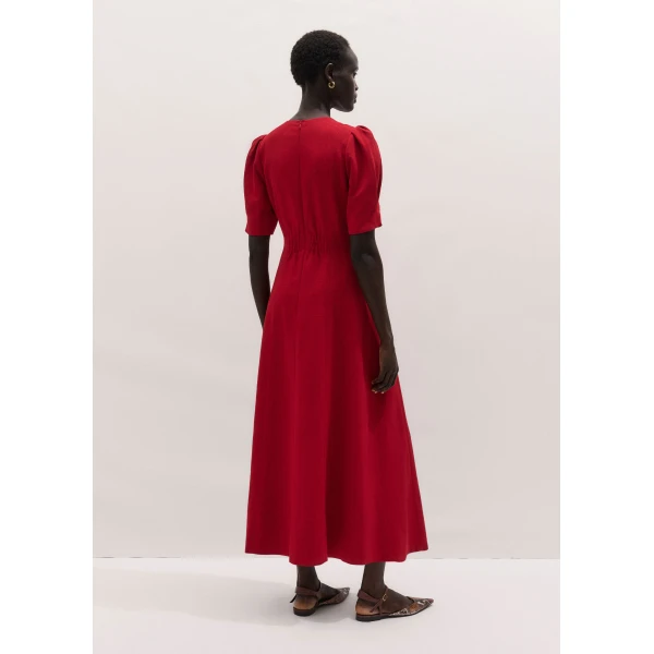 ME+EM ME+EM Fit + Flare Maxi Dress in Ruby Red - Dresses - Intelligent British Fashion at Coveti