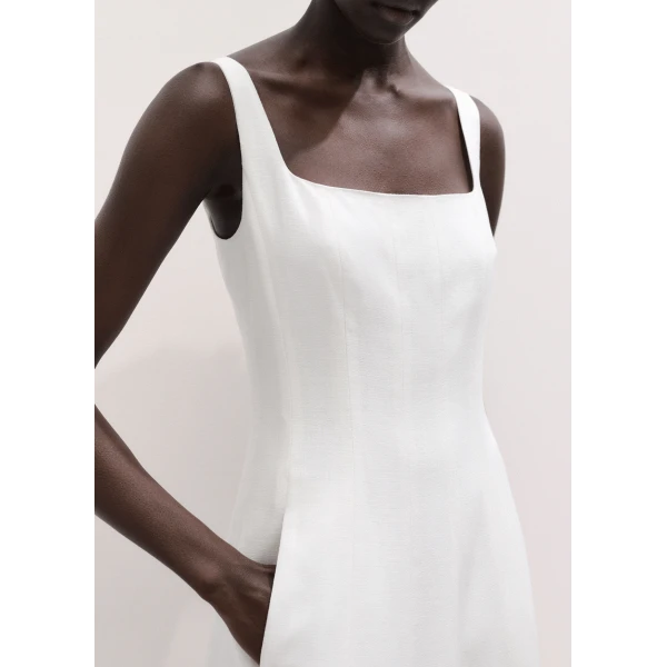 ME+EM ME+EM Fit + Flare Maxi Dress in Soft White - Dresses - Intelligent British Fashion at Coveti