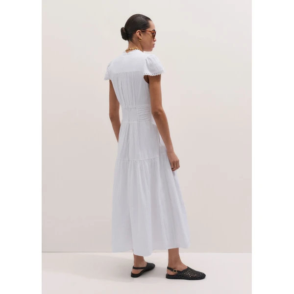 ME+EM ME+EM Fit + Flare Maxi Dress in Soft White - Dresses - Intelligent British Fashion at Coveti
