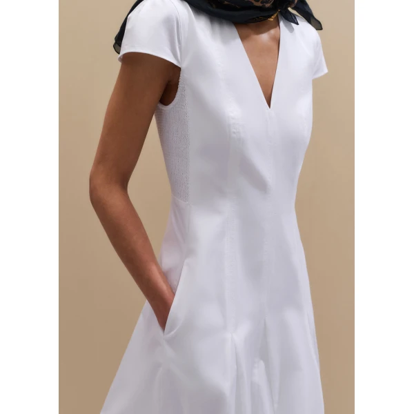 ME+EM ME+EM Fit + Flare Maxi Dress in Soft White - Dresses - Intelligent British Fashion at Coveti