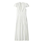 ME+EM ME+EM Fit + Flare Maxi Dress in Soft White - Dresses - Intelligent British Fashion at Coveti
