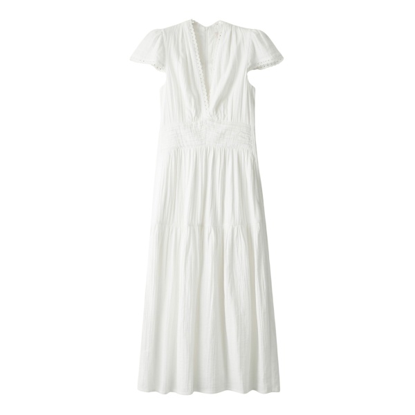 ME+EM ME+EM Fit + Flare Maxi Dress in Soft White - Dresses - Intelligent British Fashion at Coveti