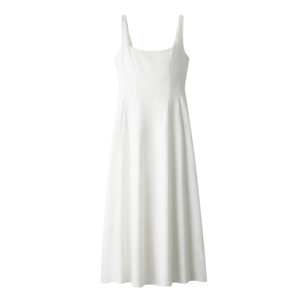 ME+EM ME+EM Fit + Flare Maxi Dress in Soft White - Dresses - Intelligent British Fashion at Coveti