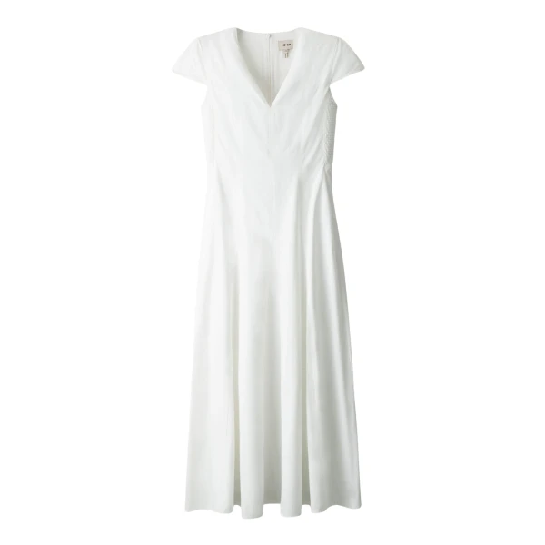 ME+EM ME+EM Fit + Flare Maxi Dress in Soft White - Dresses - Intelligent British Fashion at Coveti