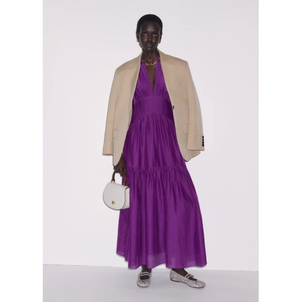 ME+EM ME+EM Fit + Flare Maxi Dress in Violet Purple - Dresses - Intelligent British Fashion at Coveti