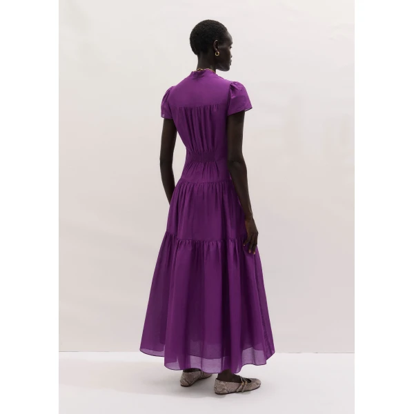 ME+EM ME+EM Fit + Flare Maxi Dress in Violet Purple - Dresses - Intelligent British Fashion at Coveti