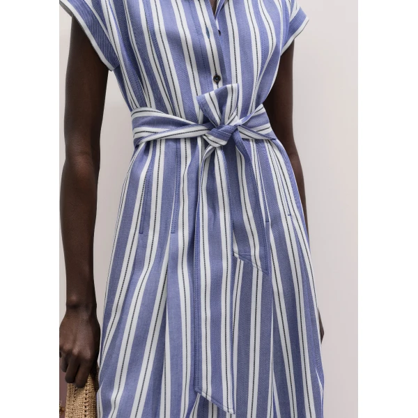ME+EM ME+EM Fit + Flare Midi Dress in Blue/Multi - Dresses - Intelligent British Fashion at Coveti