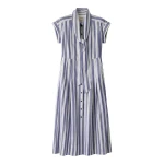 ME+EM ME+EM Fit + Flare Midi Dress in Blue/Multi - Dresses - Intelligent British Fashion at Coveti