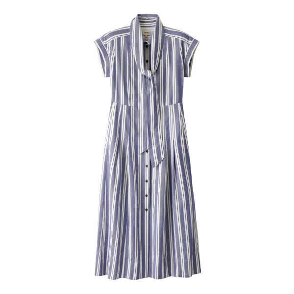 ME+EM ME+EM Fit + Flare Midi Dress in Blue/Multi - Dresses - Intelligent British Fashion at Coveti
