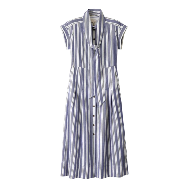 ME+EM ME+EM Fit + Flare Midi Dress in Blue/Multi - Dresses - Intelligent British Fashion at Coveti