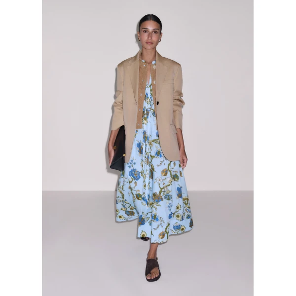 ME+EM ME+EM Fit + Flare Midi Dress in Blue/White - Dresses - Intelligent British Fashion at Coveti