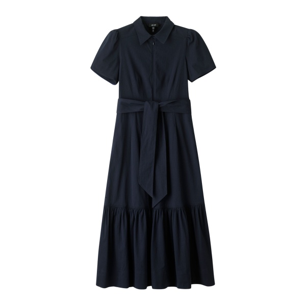 ME+EM ME+EM Fit + Flare Midi Dress in Navy - Dresses - Intelligent British Fashion at Coveti