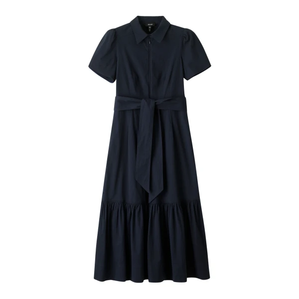 ME+EM ME+EM Fit + Flare Midi Dress in Navy - Dresses - Intelligent British Fashion at Coveti
