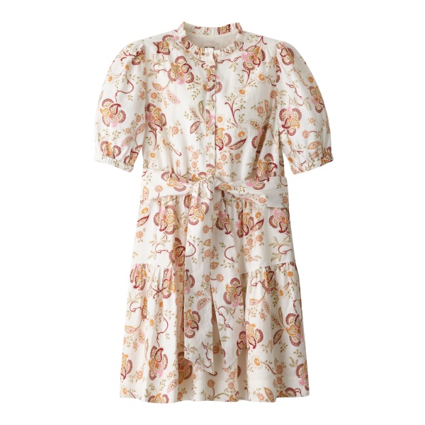 ME+EM ME+EM Fit + Flare Short Dress in Light Cream/Multi - Dresses - Intelligent British Fashion at Coveti