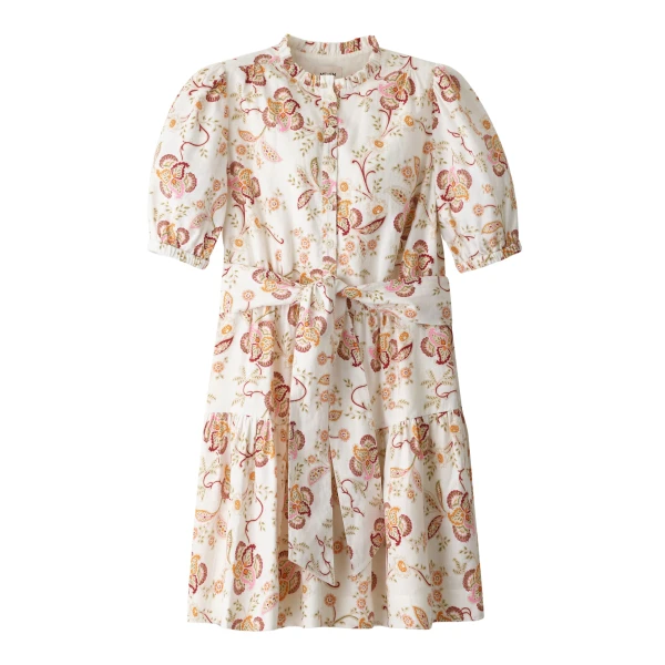 ME+EM ME+EM Fit + Flare Short Dress in Light Cream/Multi - Dresses - Intelligent British Fashion at Coveti