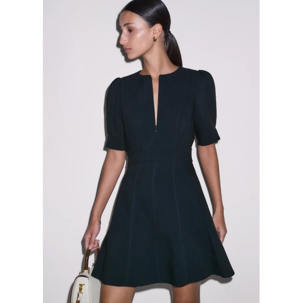 ME+EM ME+EM Fit + Flare Short Dress in Navy - Dresses - Intelligent British Fashion at Coveti