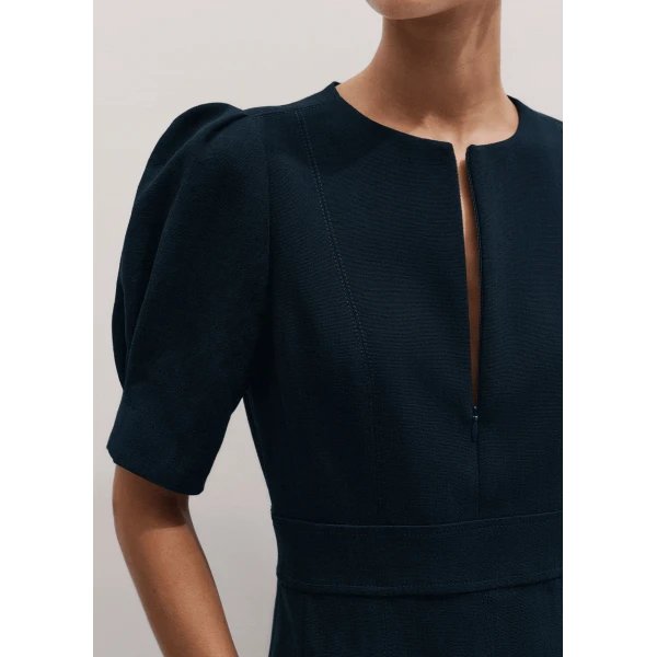 ME+EM ME+EM Fit + Flare Short Dress in Navy - Dresses - Intelligent British Fashion at Coveti