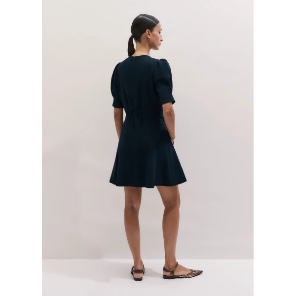 ME+EM ME+EM Fit + Flare Short Dress in Navy - Dresses - Intelligent British Fashion at Coveti