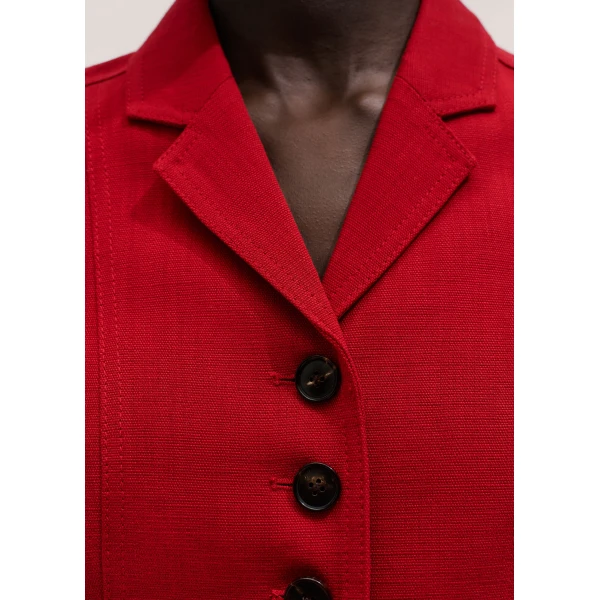 ME+EM ME+EM Fitted Utility Jacket in Ruby Red - Jackets - Intelligent British Fashion at Coveti