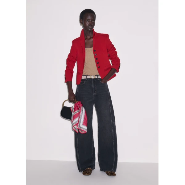 ME+EM ME+EM Fitted Utility Jacket in Ruby Red - Jackets - Intelligent British Fashion at Coveti