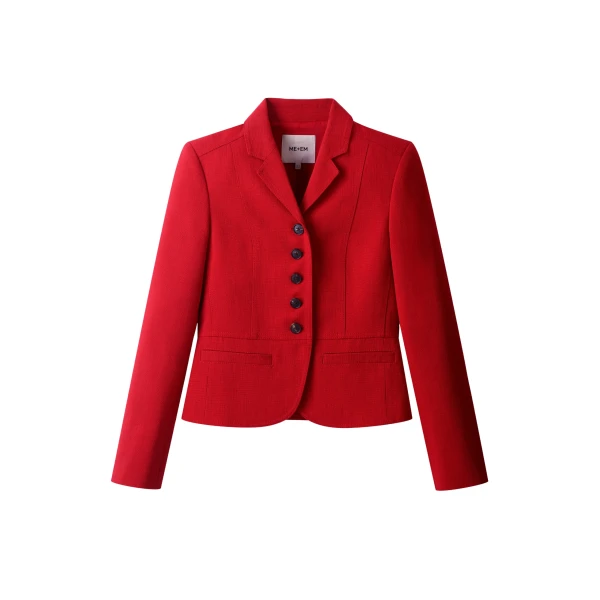 ME+EM ME+EM Fitted Utility Jacket in Ruby Red - Jackets - Intelligent British Fashion at Coveti