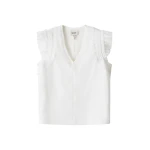 ME+EM ME+EM Frill Sleeve Swing Top in Soft White - Tops - Intelligent British Fashion at Coveti