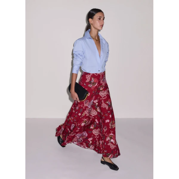 ME+EM ME+EM Full-Length Skirt in Red Multi - Skirts - Intelligent British Fashion at Coveti