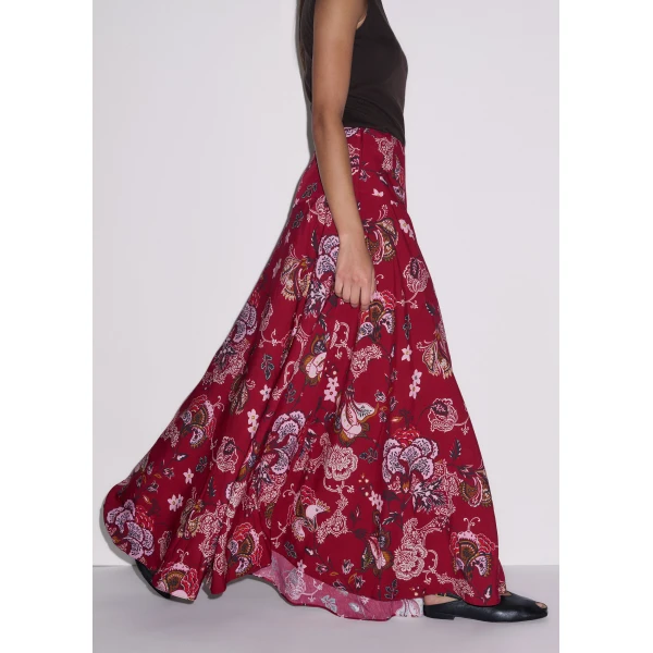 ME+EM ME+EM Full-Length Skirt in Red Multi - Skirts - Intelligent British Fashion at Coveti