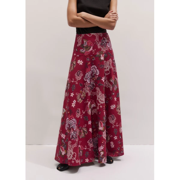 ME+EM ME+EM Full-Length Skirt in Red Multi - Skirts - Intelligent British Fashion at Coveti