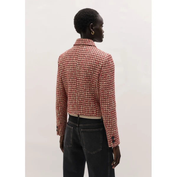ME+EM ME+EM Heritage Crop Jacket in Ruby Red - Jackets - Intelligent British Fashion at Coveti