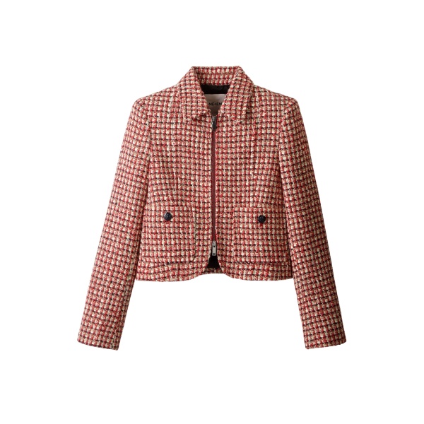 ME+EM ME+EM Heritage Crop Jacket in Ruby Red - Jackets - Intelligent British Fashion at Coveti
