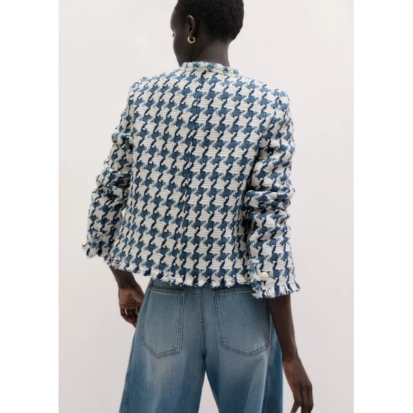 ME+EM ME+EM Heritage Short Jacket in Navy/Soft White - Jackets - Intelligent British Fashion at Coveti
