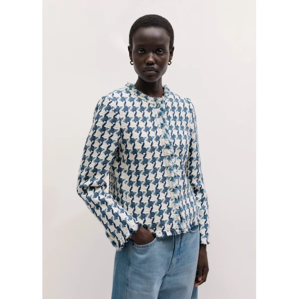 ME+EM ME+EM Heritage Short Jacket in Navy/Soft White - Jackets - Intelligent British Fashion at Coveti