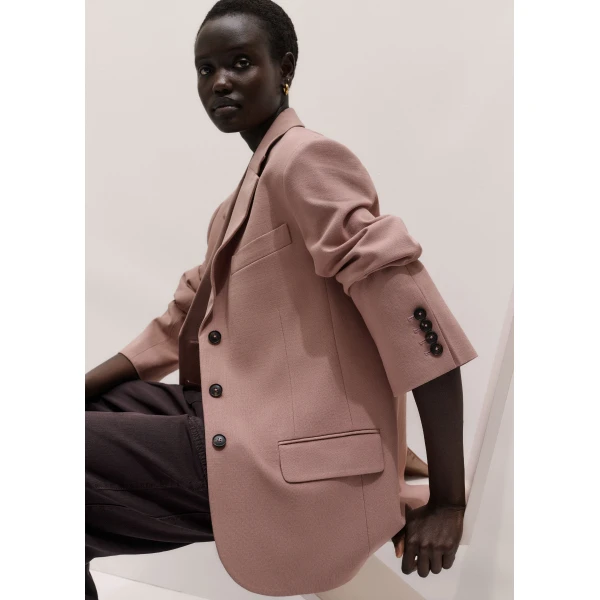 ME+EM ME+EM Icon Oversized Blazer in Blush Pink - Jackets - Intelligent British Fashion at Coveti